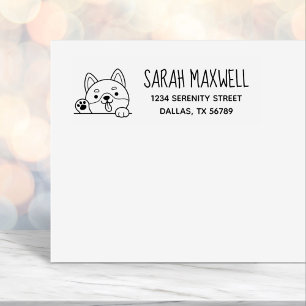 Carimbo Auto Entintado Shiba Inu Pet Endereço Cheio