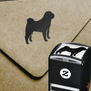 Carimbo Auto Entintado Silhueta de Cachorro Chinês Shar-Pei