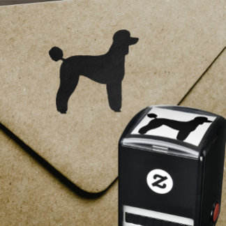 Carimbo Auto Entintado Silhueta de Raça de Poodle Standard