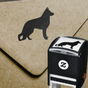 Carimbo Auto Entintado Silhueta do cão de german shepherd