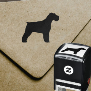 Carimbo Auto Entintado Silhueta do cão do Schnauzer (orelhas flexíveis)