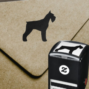 Carimbo Auto Entintado Silhueta do Schnauzer gigante