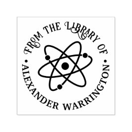 Carimbo Auto Entintado Símbolo Atom nº 2 "Da biblioteca de" Nome do Livro