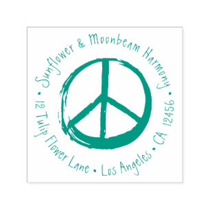Carimbo Auto Entintado Símbolo da Paz Sem Guerra Hippie Amor Sinal dos an