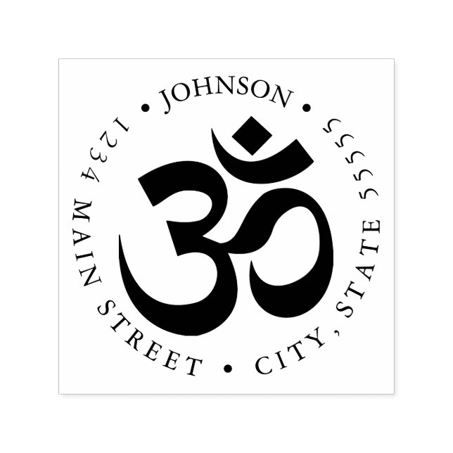 Carimbo Auto Entintado Símbolo Om Simples Etiqueta de Retorno (Design)