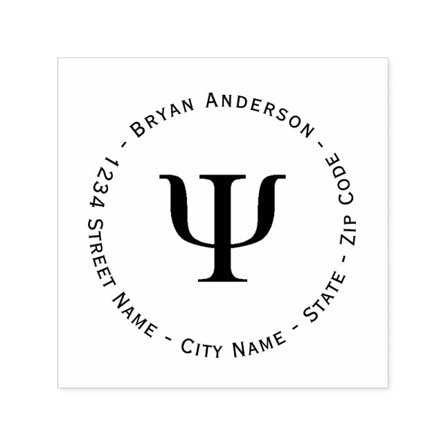 Carimbo Auto Entintado Símbolo Psi Retornar Endereço Autocolante (Design)