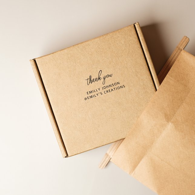 Carimbo Auto Entintado Simple Modern Handwriting Thank You Business (Criador carregado)