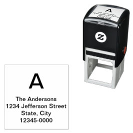 Carimbo Auto Entintado Simple Monogram Family Name Return Address