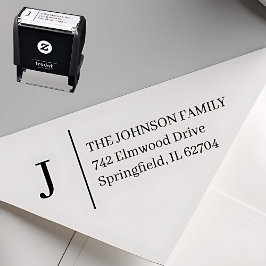 Carimbo Auto Entintado Simple Monogram Personalized Self-inking Stamp