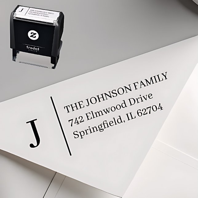 Carimbo Auto Entintado Simple Monogram Personalized Self-inking Stamp (Criador carregado)
