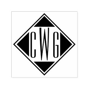 Carimbo Auto Entintado Simples 3 Letra Inicial Monograma #6D Diamond Fram