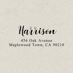 Carimbo Auto Entintado Simples Caligrafia de Script de Rico Moderno