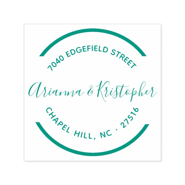 Carimbo Auto Entintado Simples Círculo Limpo e Limpo Sr & Sra. (Design)