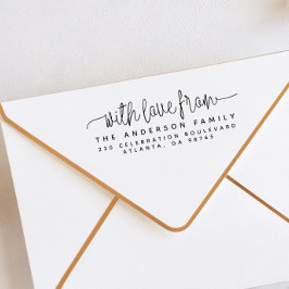 Carimbo Auto Entintado Simples Com Amor Do Nome Da Família E Endereço De 