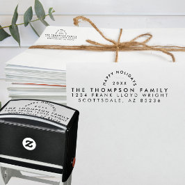 Carimbo Auto Entintado Simples Moderno Mínimo de Regresso Natal