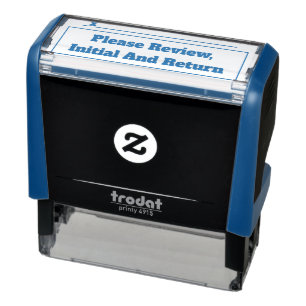 Carimbo Auto Entintado Simples "Por Favor, Revise, Inicial E Retorne"