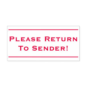 Carimbo Auto Entintado Simples "Por Favor, Volte Ao Remetente!"Carimbo
