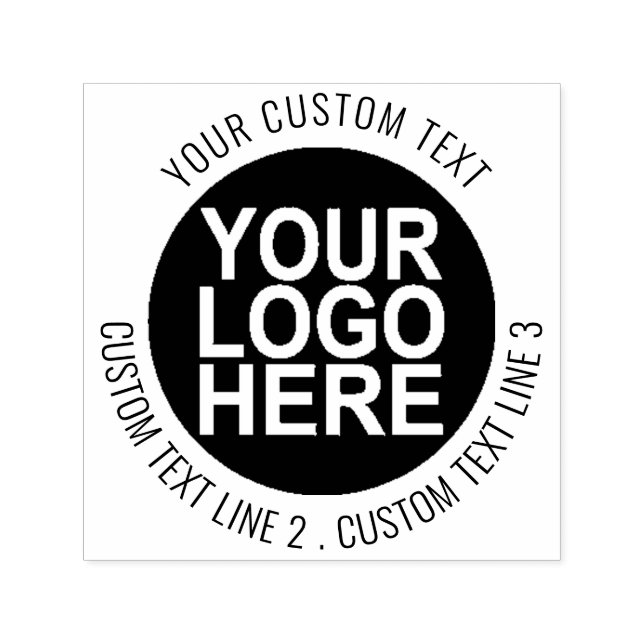 Carimbo Auto Entintado Simples Ronda Personalizada com Logotipo (Design)