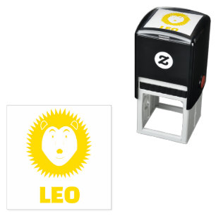 Carimbo Auto Entintado Sinal de Estrela Leo Leão Aniversário Personalizad