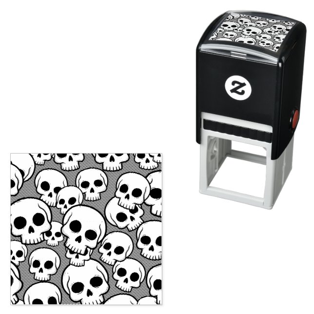 Carimbo Auto Entintado Skull Pattern Self Inking Rubber Stamp (In Situ)