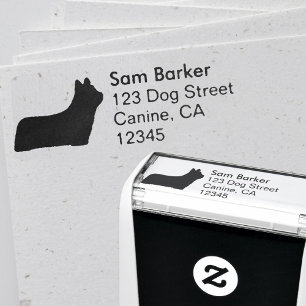 Carimbo Auto Entintado Skye Terrier Dog Raça Silhouette Endereço de Dev
