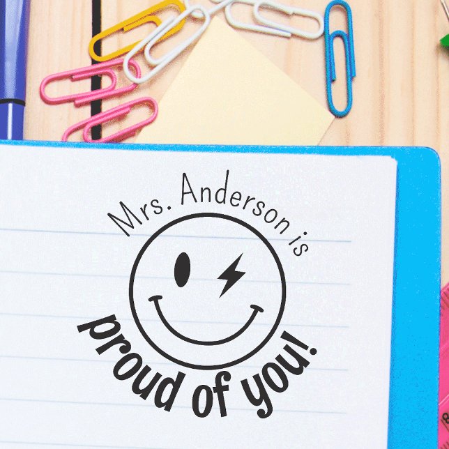 Carimbo Auto Entintado Smile Face Eomji Orgulhoso de Você (Criador carregado)