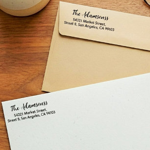 Carimbo Auto Entintado Sobrenome & Endereço   Endereço de Remetente Elega