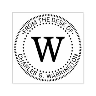 Carimbo Auto Entintado Solteiro - Letra inicial Monograma "da escrivaninh