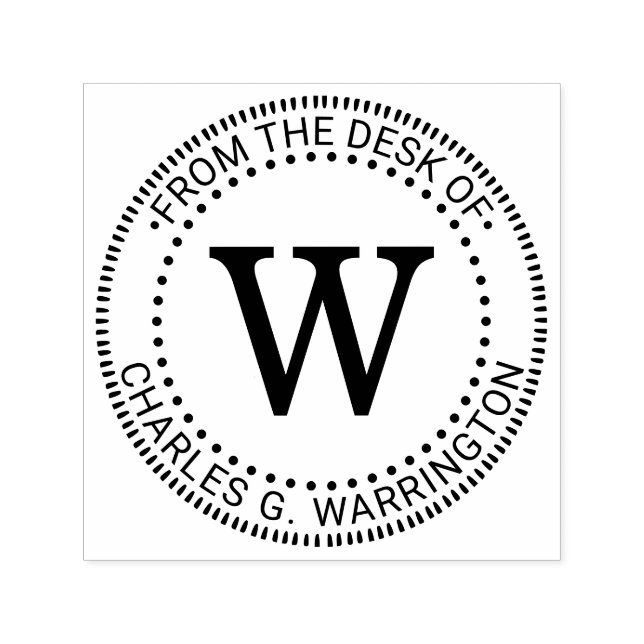 Carimbo Auto Entintado Solteiro - Letra inicial Monograma "da escrivaninh (Design)