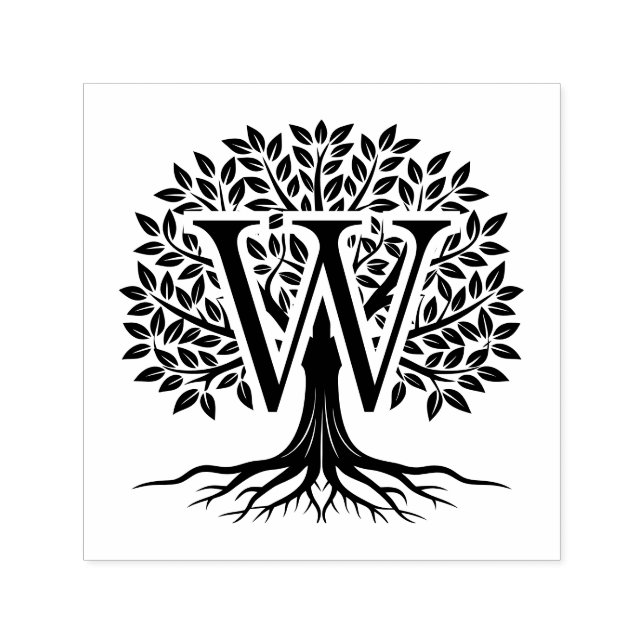 Carimbo Auto Entintado Solteiro Negrito Inicial Sobre a Árvore de Vida #2 (Design)