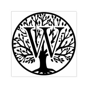 Carimbo Auto Entintado Solteiro Negrito Inicial Sobre a Árvore Vida #1F