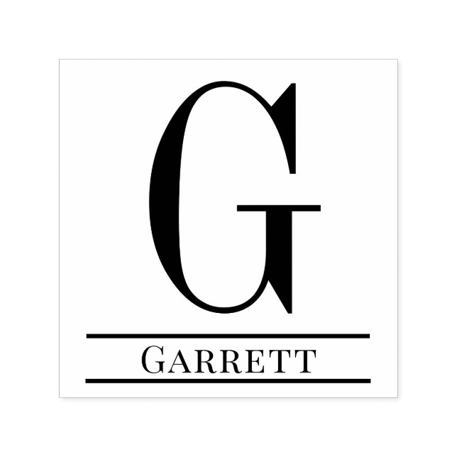 Carimbo Auto Entintado Solteiro Simples Negrito Nome do Monograma Inicial (Design)