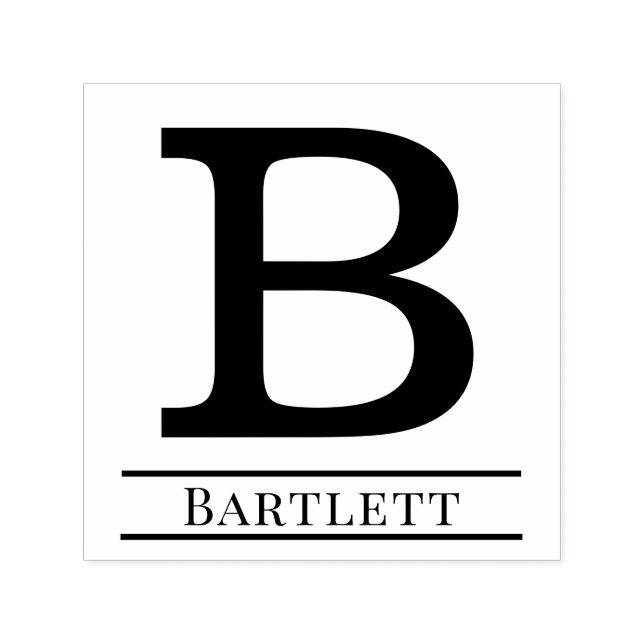 Carimbo Auto Entintado Solteiro Simples Negrito Nome do Monograma Inicial (Design)