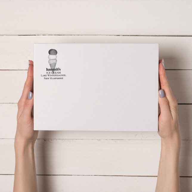 Carimbo Auto Entintado Sorvete simples Cone Business (Ice cream cone simple business stamp)