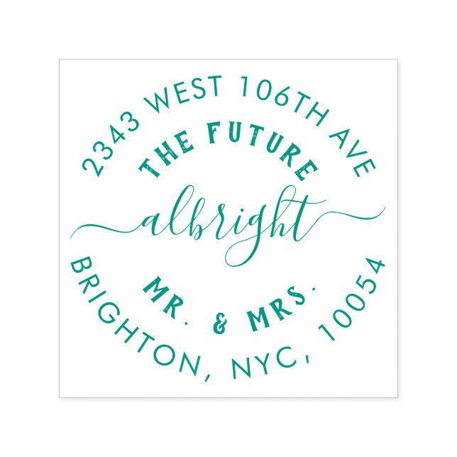 Carimbo Auto Entintado Sr. e Sra. Casamento Endereço de Devolução de Anún (Design)