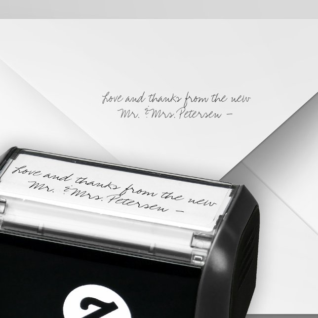 Carimbo Auto Entintado Sr. e Sra. obrigado de casamento (Criador carregado)