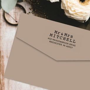 Carimbo Auto Entintado Sr. Máquina de escrever e Endereço de devoluçã