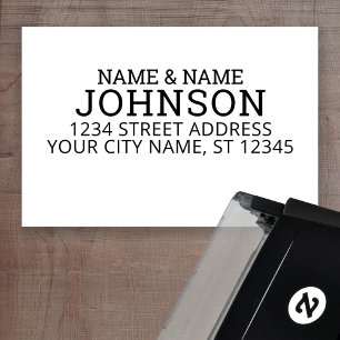 Carimbo Auto Entintado Sr. & Sra. Wedding - Endereço de Retorno de Font N