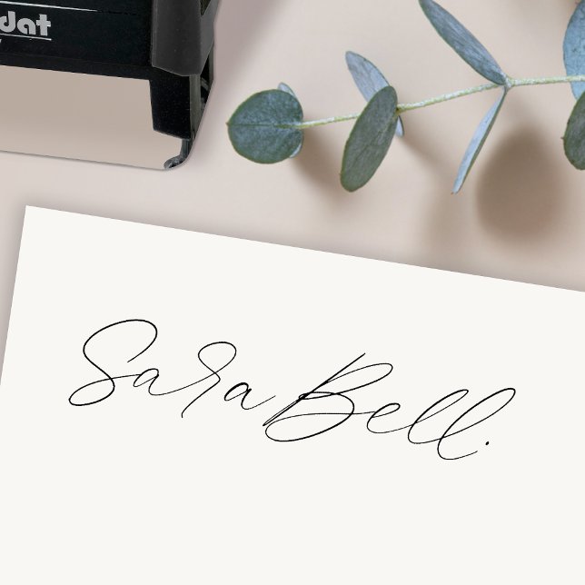 Carimbo Auto Entintado Sua assinatura | Carregue o seu Nome Manuscrito (Upload your signature to create a custom rubber stamp perfect for quick & easy signing!)