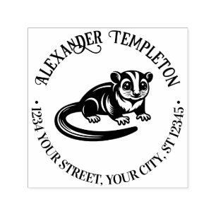 Carimbo Auto Entintado Sugar Glider Austrália Nome Endereço de Devolução 