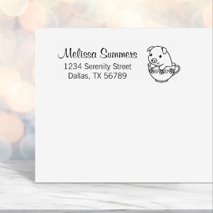 Carimbo Auto Entintado Suíno de Leitura em Branco em um Endereço de Grupo