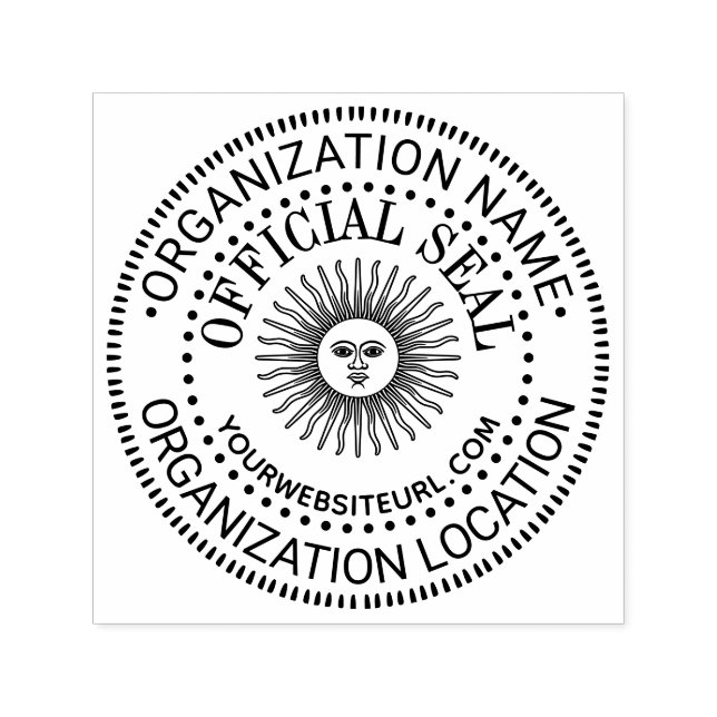 Carimbo Auto Entintado Sun com Face Genérica Nome do Selo Oficial Endereç (Design)