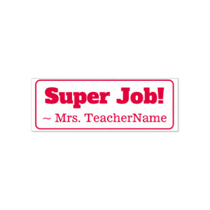 Carimbo Auto Entintado "Super Job!" Instructor Rubber Stamp