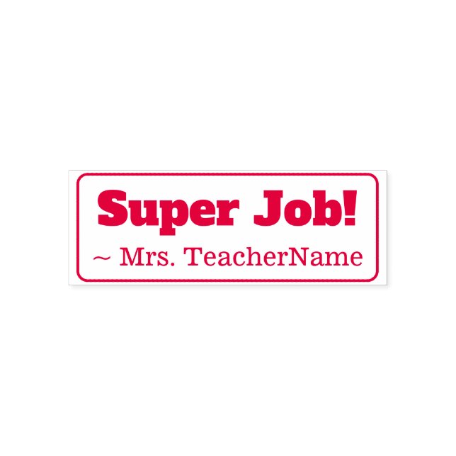 Carimbo Auto Entintado "Super Job!" Instructor Rubber Stamp (Design)
