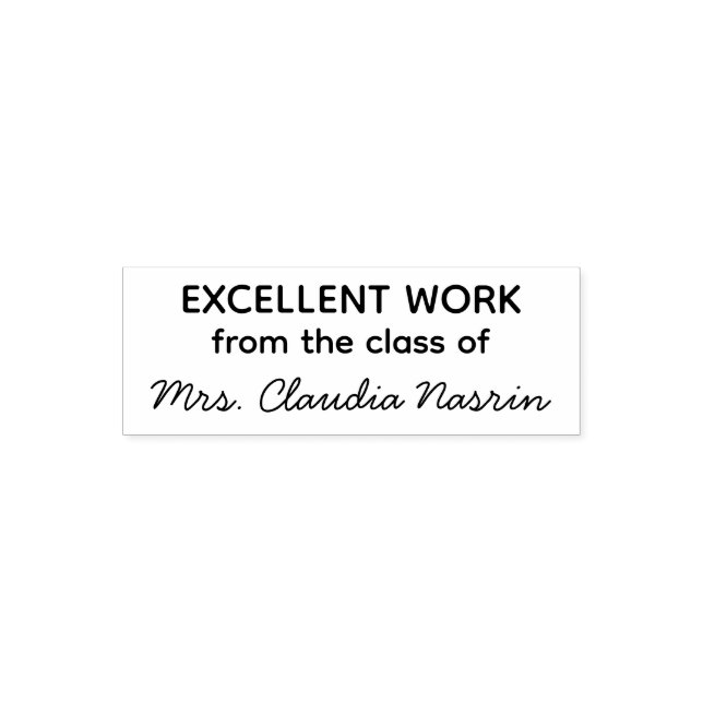 Carimbo Auto Entintado Teacher name personalized excellent work grading (Design)