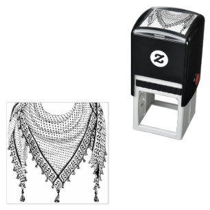 Carimbo Auto Entintado Tecido Tradicional do Keffiyeh Scarf Palestino