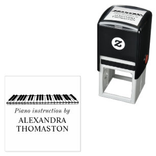 Carimbo Auto Entintado Teclado de Piano Angulado Professor Instrutor de P