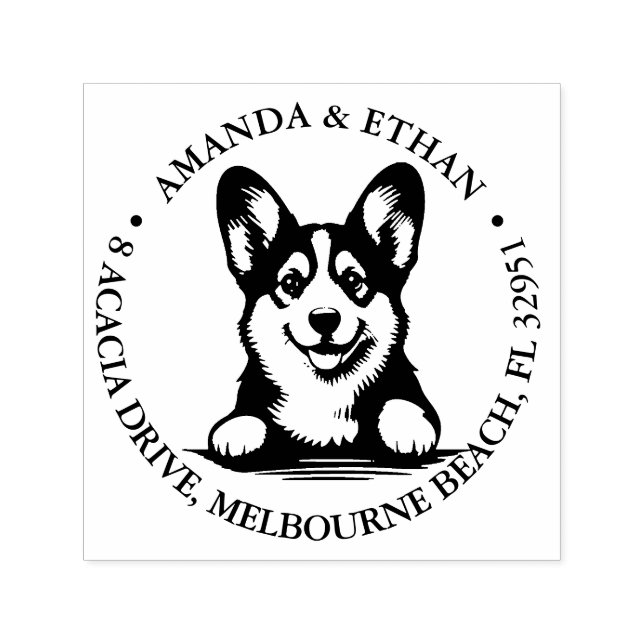 Carimbo Auto Entintado Tema Corgi (Design)