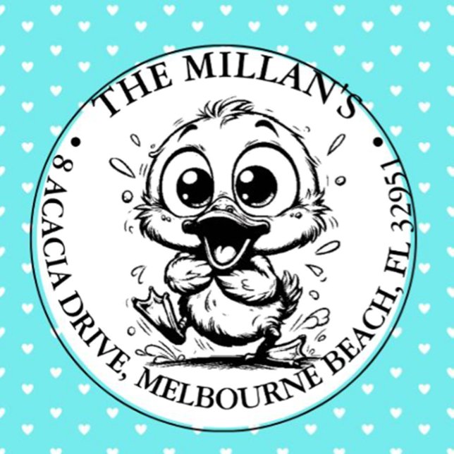 Carimbo Auto Entintado Tema Cute Happy Duck ( Add cheerful, uplifting touches to notes, crafts, and gifts with ease!)