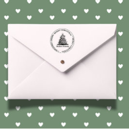 Carimbo Auto Entintado Tema da Árvore de Natal da Família